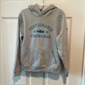 Columbia Gray Hoodie with Blue Print